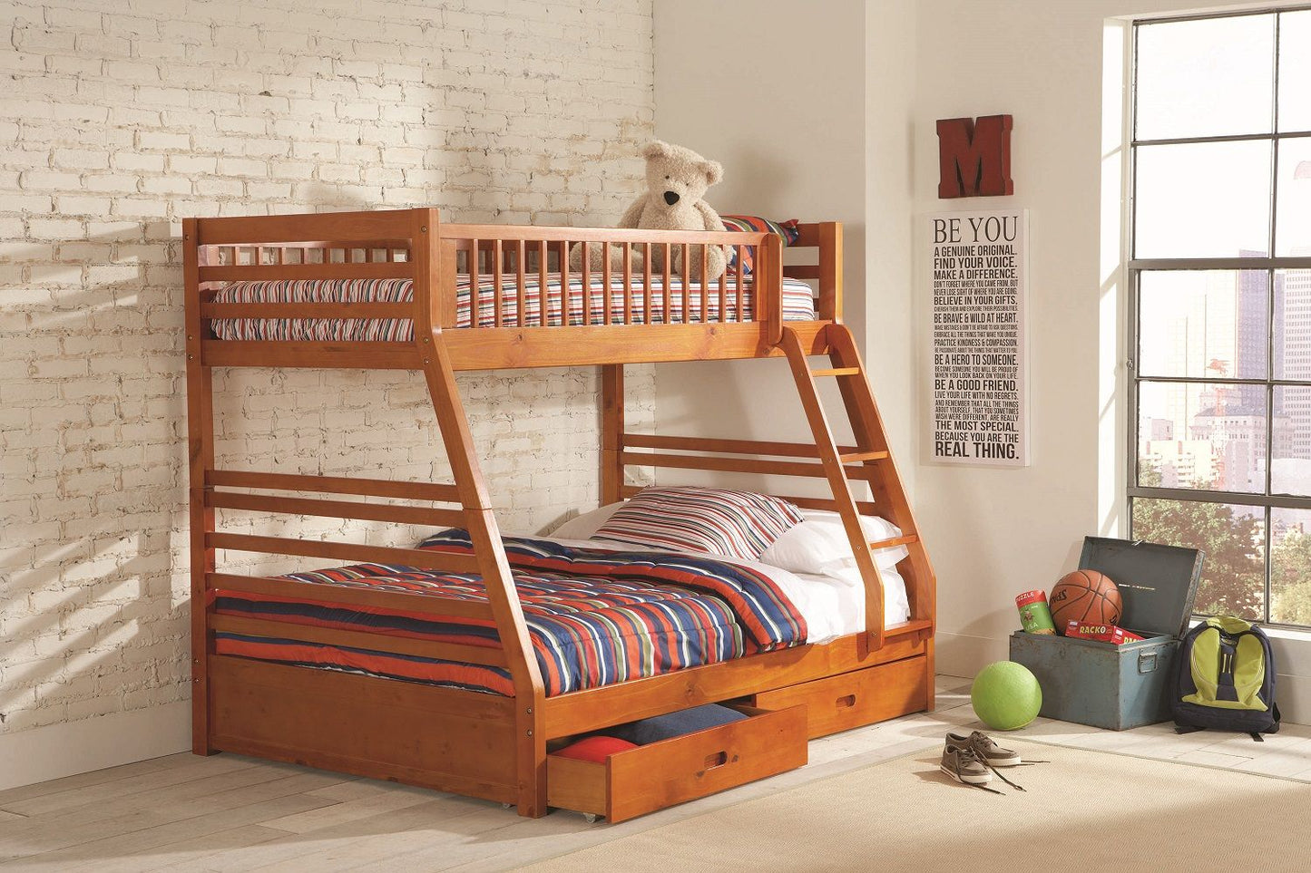 Ashton Honey Twin/Full Bunk Bed by Coaster