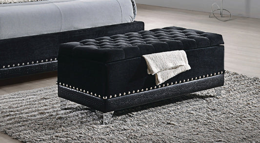 Barzini Black Tufted Bench by Coaster
