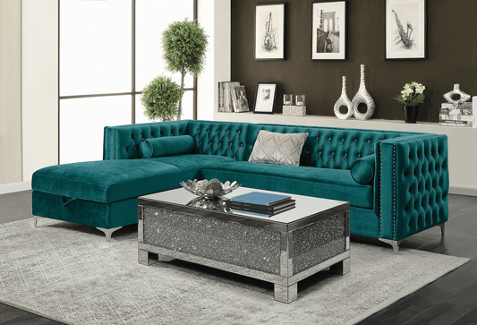 Bellaire Teal Sectional (only) by Coaster