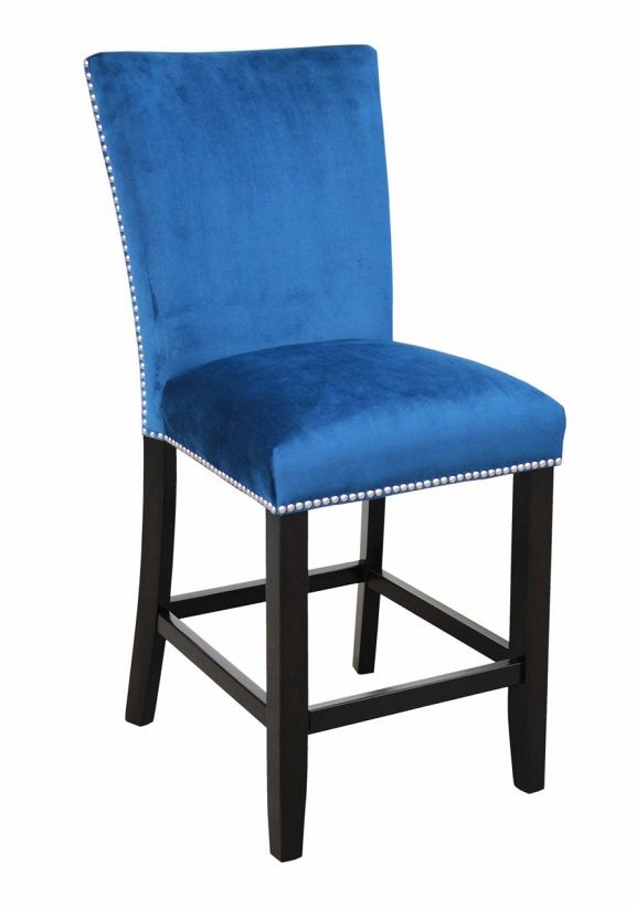 Camila Blue Velvet Counter Height Set (table and 8 chairs) by Steve Silver