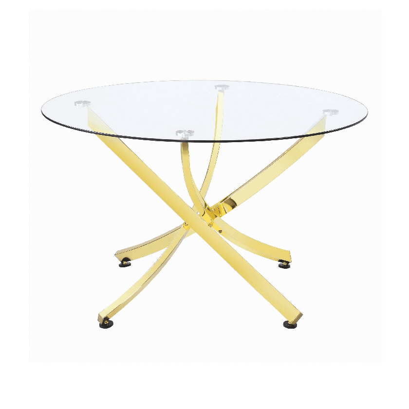 Beckham Glass & Brass Dining Table by Coaster