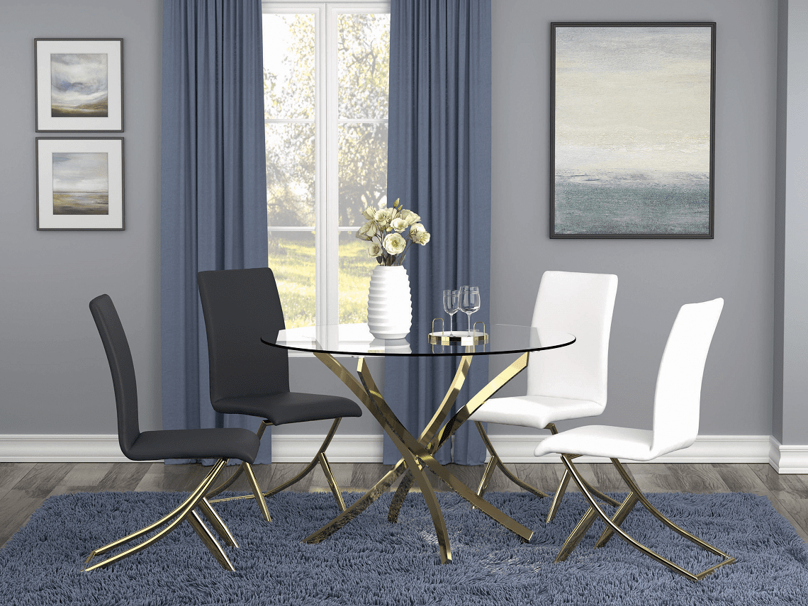 Beckham Glass & Brass Dining Table by Coaster