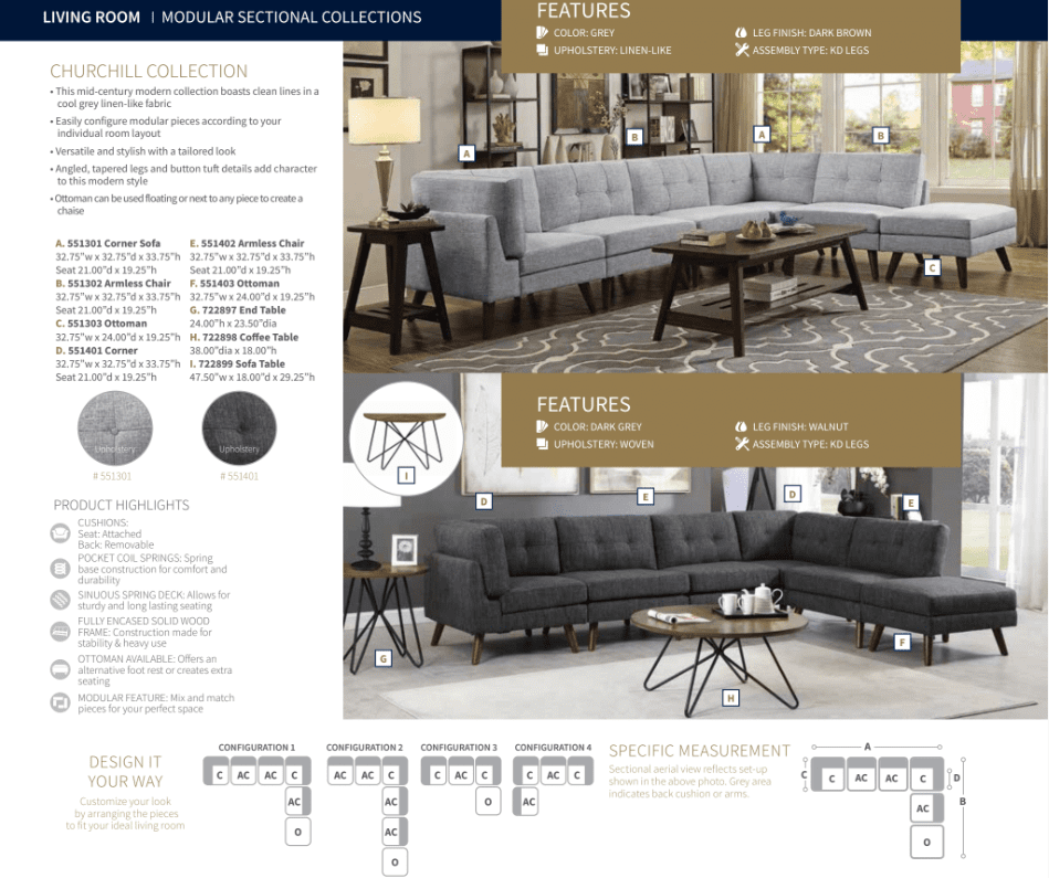 Churchill Modular Sectional by Coaster