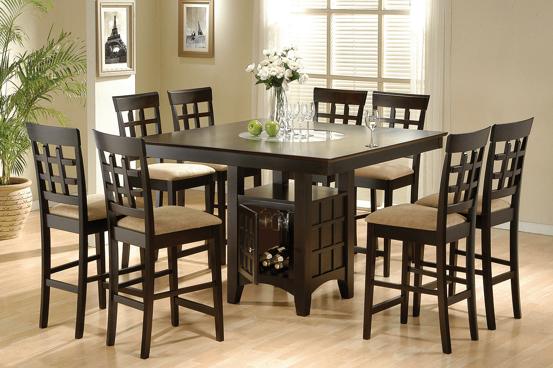 Gabriel Counter Height Set (table and 8 chairs) by Coaster