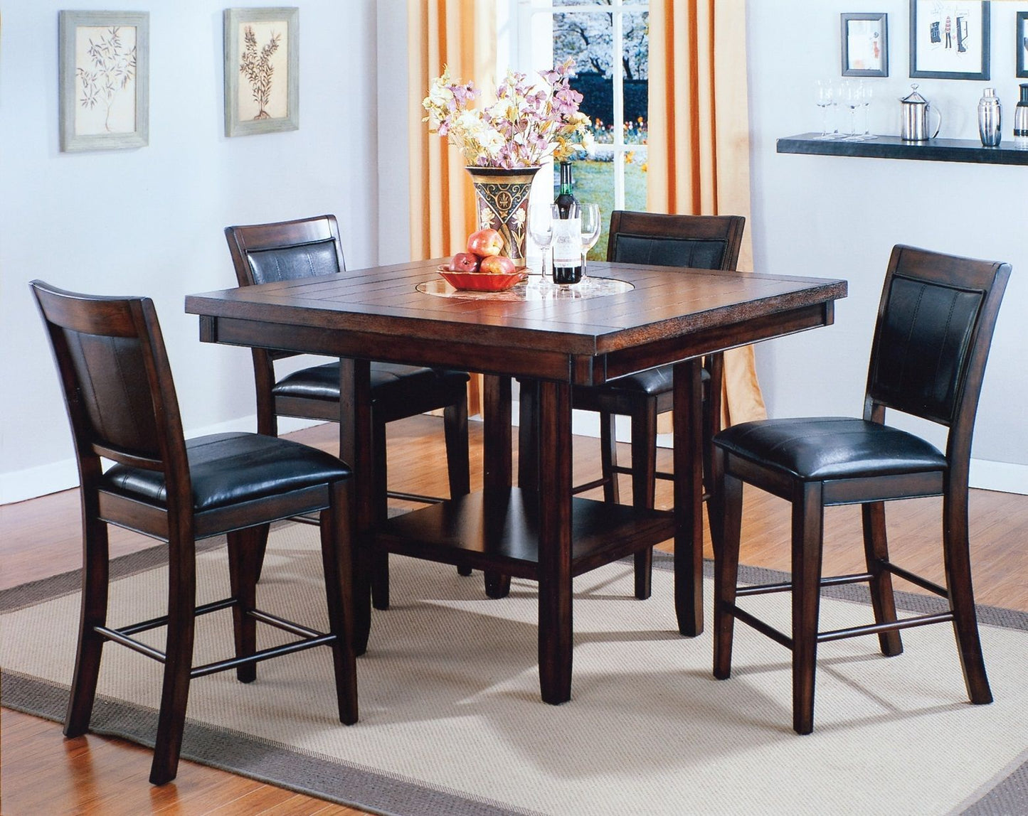 Fulton Counter Height Set (table and 4 chairs) by Crown Mark