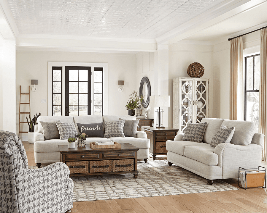 Glenn Light Grey/Grey Sofa and Love Seat by Coaster