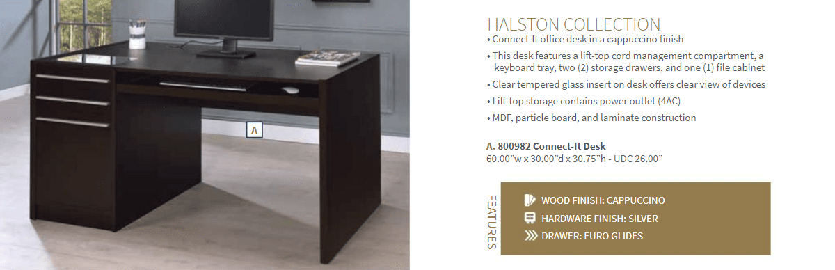 Halston 3-Drawer Desk by Coaster