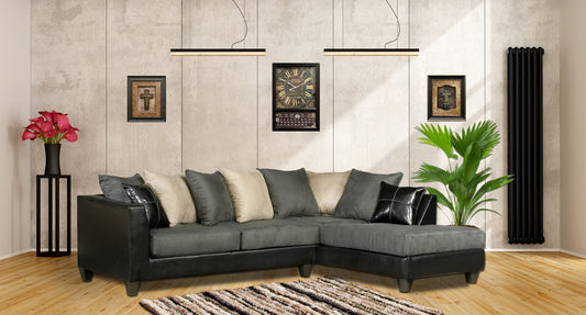 Jefferson Black and Grey Sectional by Delta