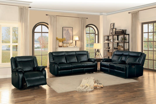 Jude Black Reclining Sofa and Love Seat by Home Elegance