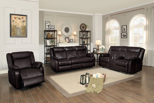 Jude Brown Reclining Sofa and Love Seat by Home Elegance