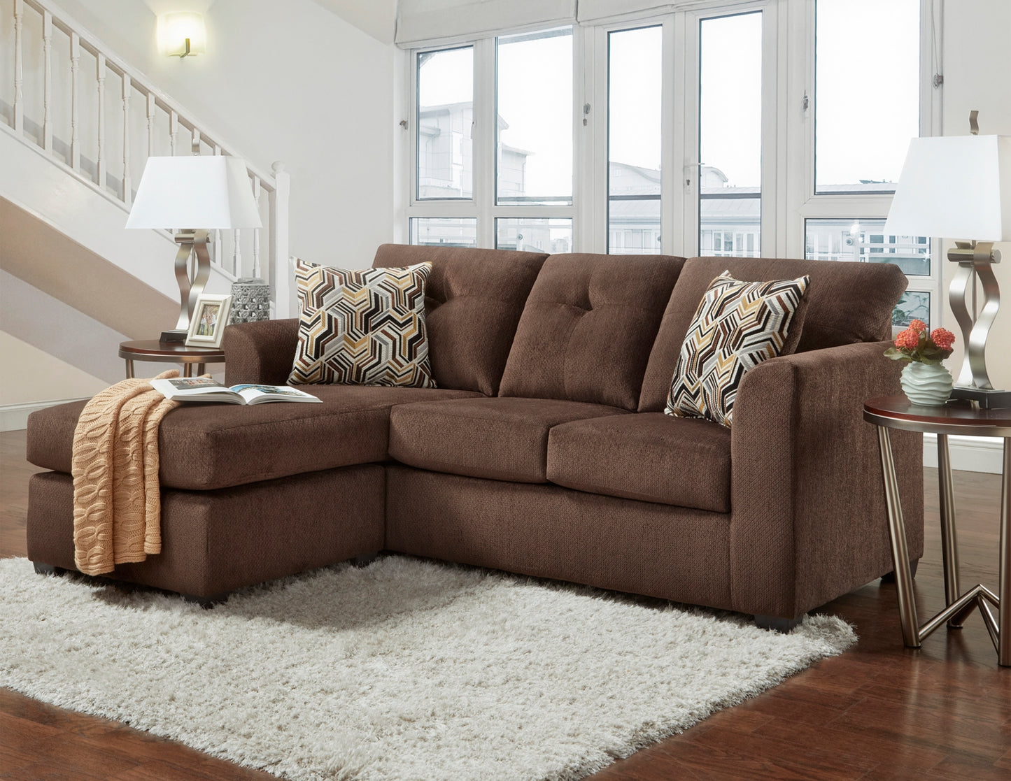 Kelly Chocolate Sofa Chaise by Washington Furniture