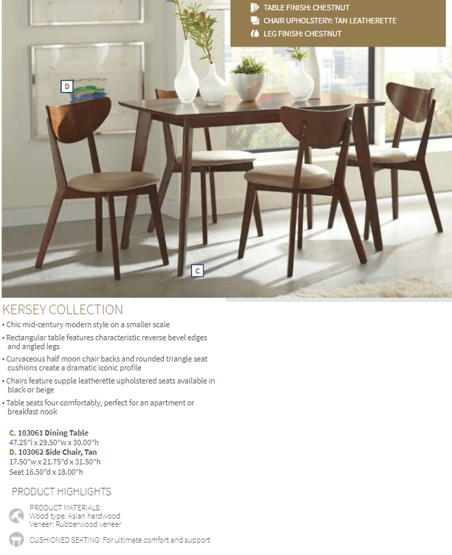Kersey Dining Table by Coaster