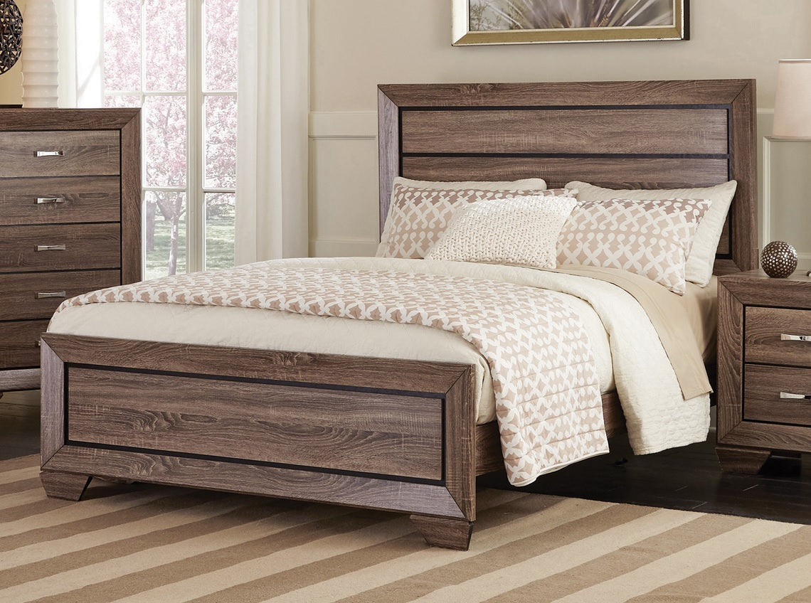 King Kauffman Washed Taupe Bed Frame by Coaster