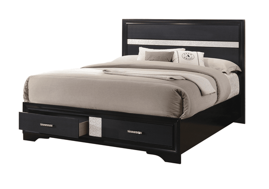 King Miranda Black Platform Storage Bed Frame by Coaster