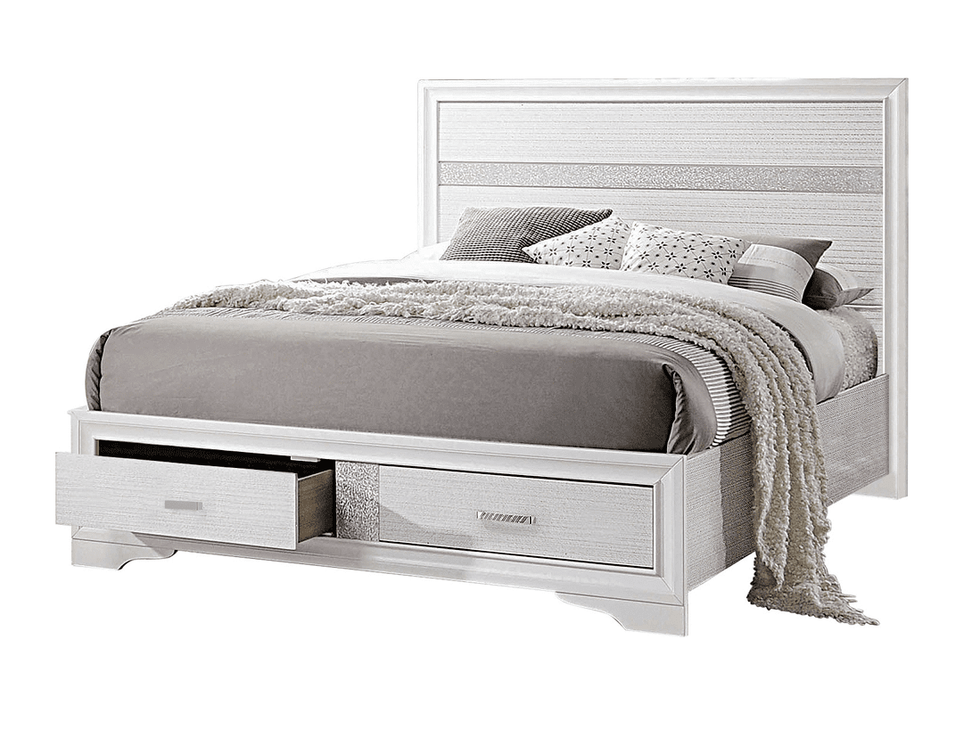 King Miranda White Platform Storage Bed Frame by Coaster