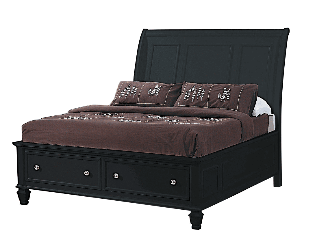 King Sandy Beach Black Storage Sleigh Bed Frame by Coaster