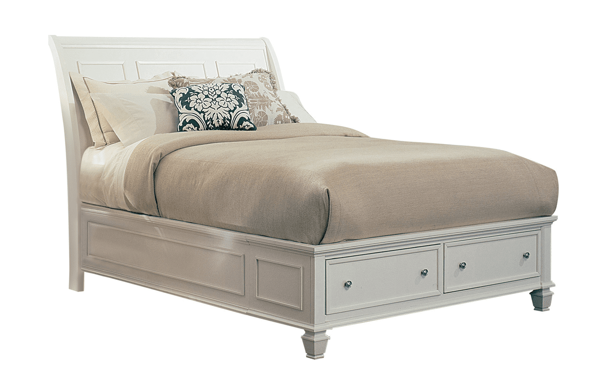 King Sandy Beach Buttermilk Storage Sleigh Bed Frame by Coaster