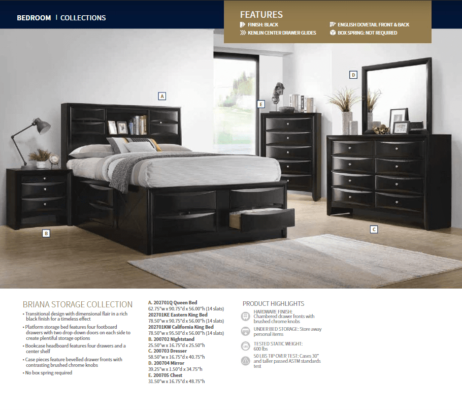 King Briana Storage Bed Frame by Coaster