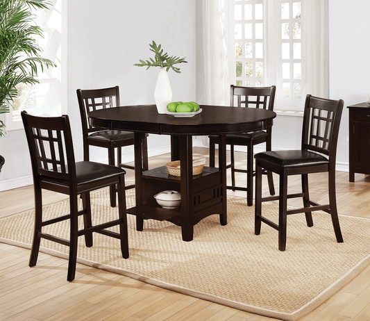Lavon Espresso/Black Counter Height Set (table and 4 chairs) by Coaster