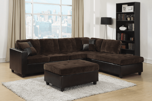 Mallory Dark Chocolate Sectional by Coaster