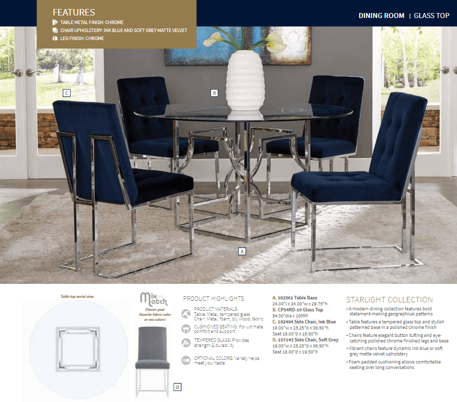 Cisco Chrome Dining Chairs (includes 2 chairs) by Coaster