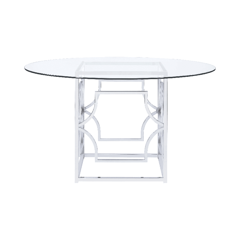 Starlight Glass & Chrome Dining Table by Coaster