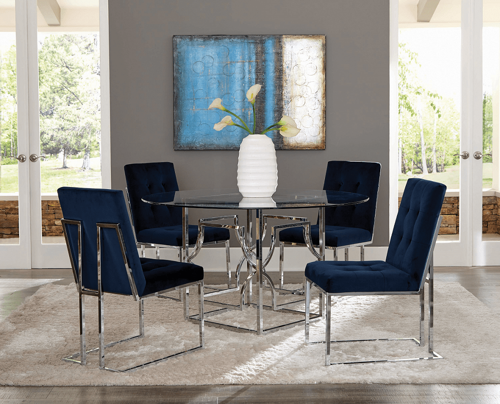 Starlight Glass & Chrome Dining Table by Coaster