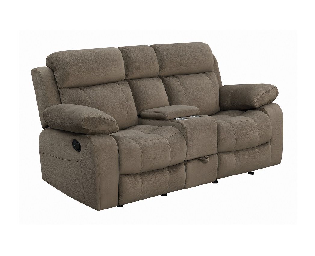 Myleene Mocha Reclining Sofa, Love Seat, & Chair by Coaster