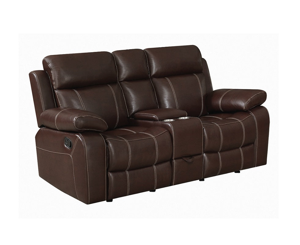 MyLeene Chestnut Reclining Glider Love Seat by Coaster