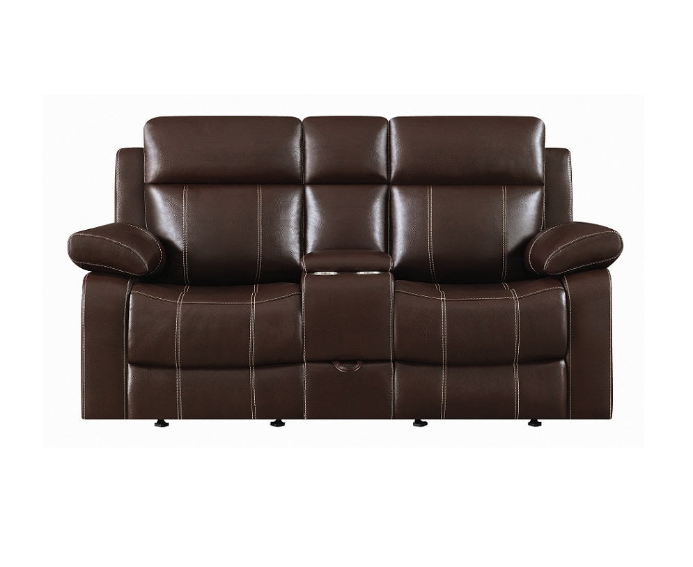 MyLeene Chestnut Reclining Glider Love Seat by Coaster