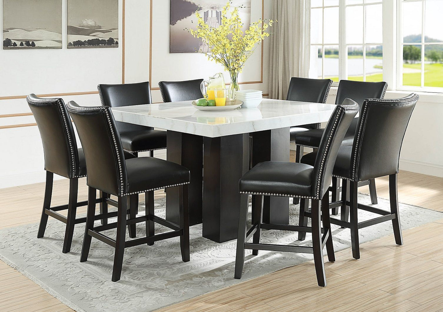 Camila Black Counter Height Chairs (includes 2 chairs) by Steve Silver