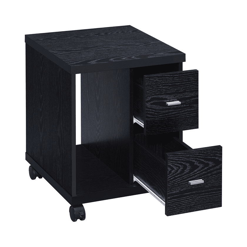 Russell Black 2-Drawer CPU/Printer Stand by Coaster