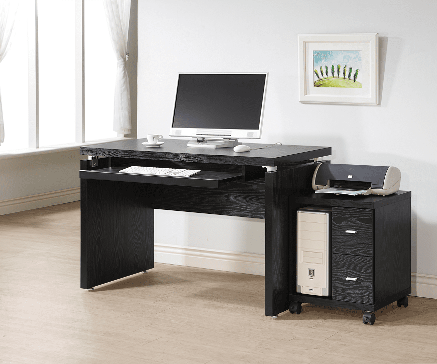 Russell Black 2-Drawer CPU/Printer Stand by Coaster