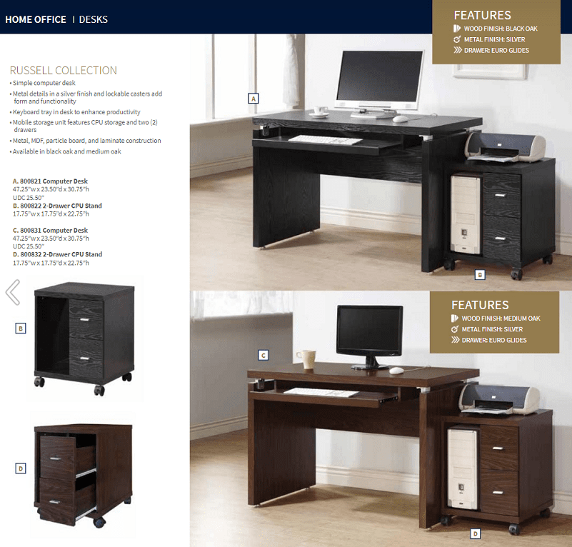 Russell Brown 2-Drawer CPU/Printer Stand by Coaster