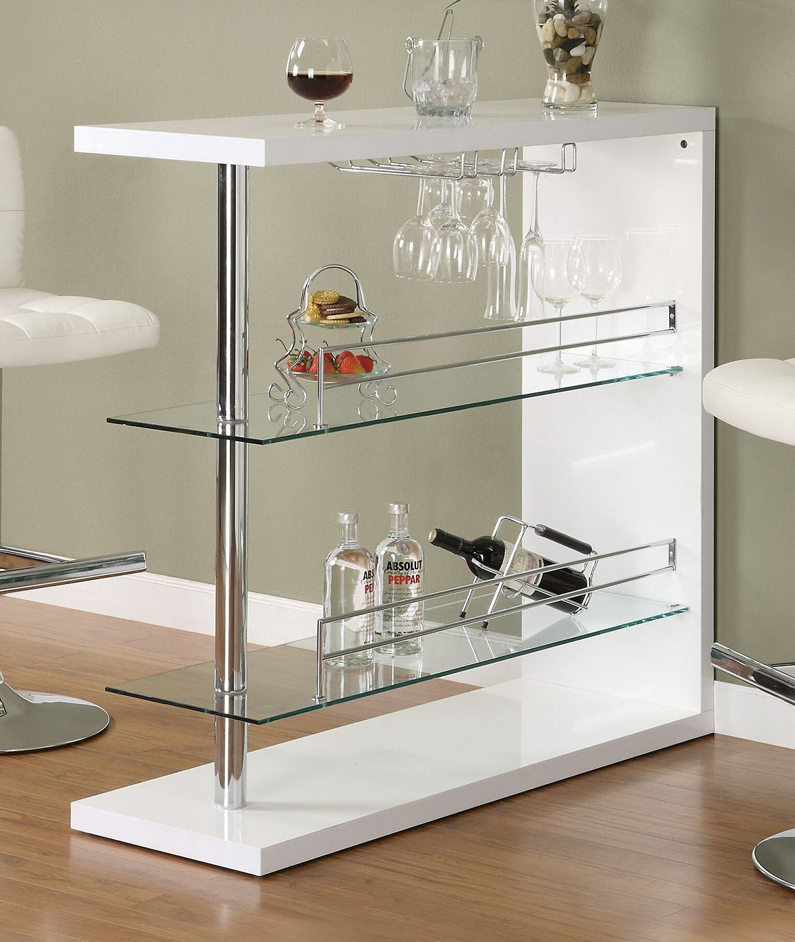 Prescott White Bar Unit by Coaster