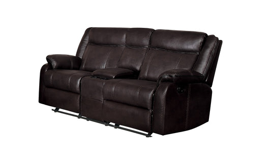 Jude Brown Reclining Love Seat by Home Elegance