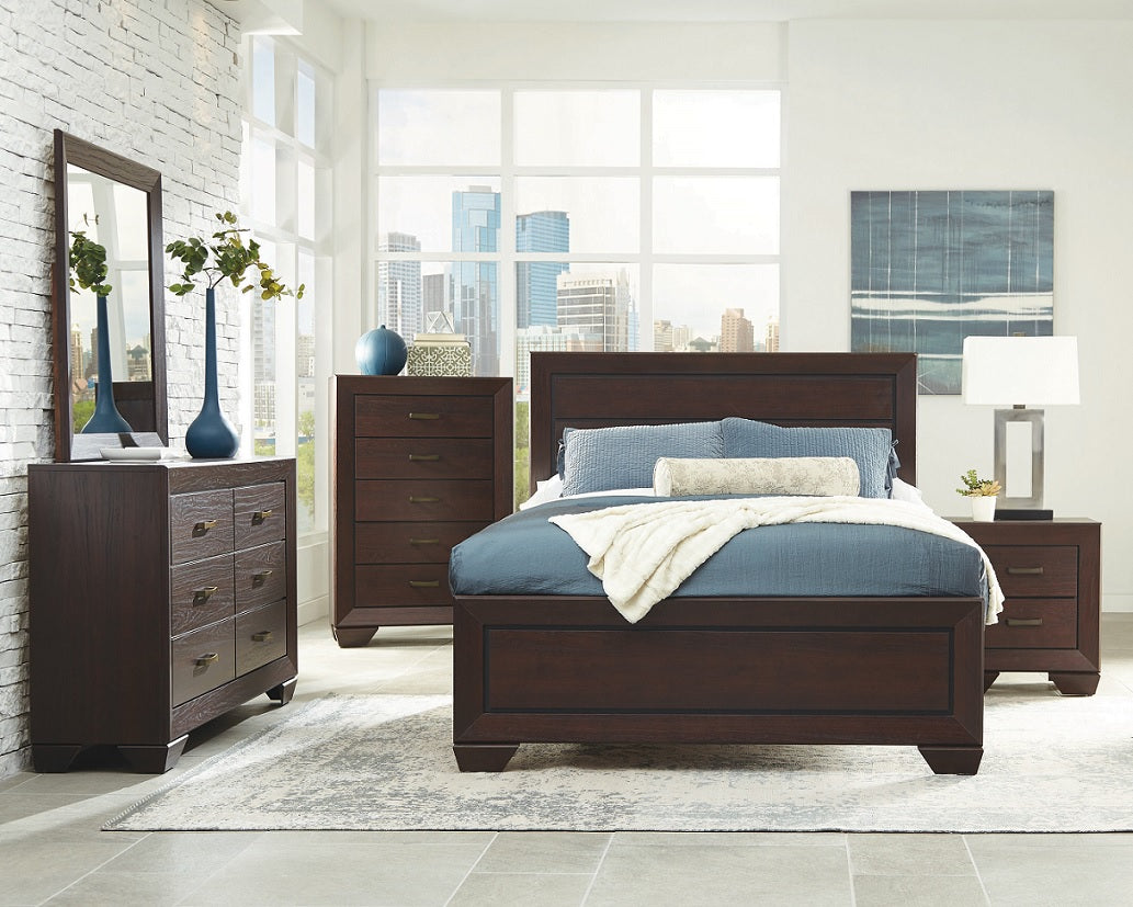 Queen Kauffman Dark Cocoa Bed Frame by Coaster