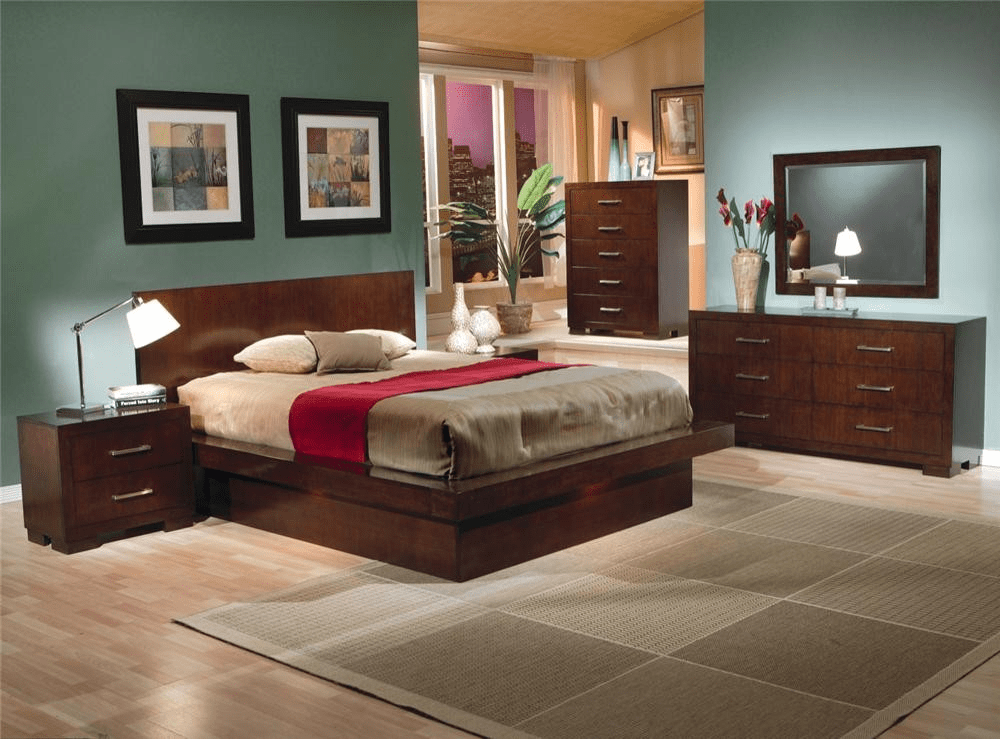 Queen Jessica Cappuccino Platform Bed Frame by Coaster