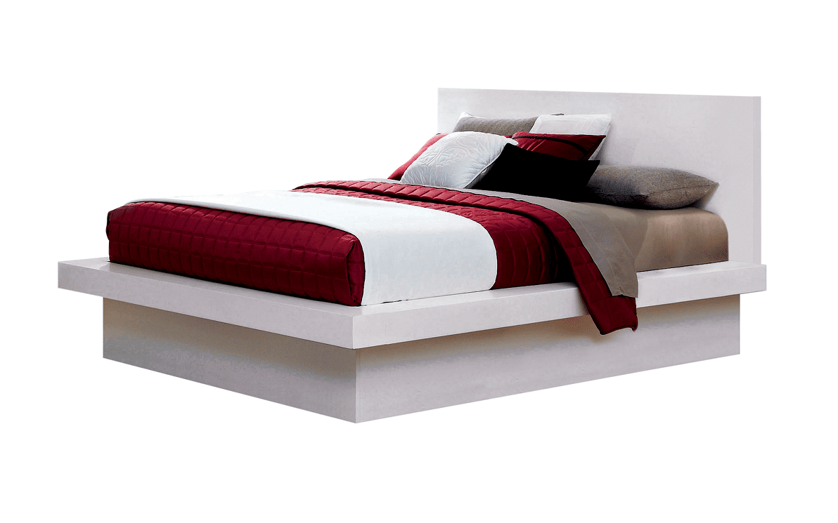 Queen Jessica White Platform Bed Frame by Coaster