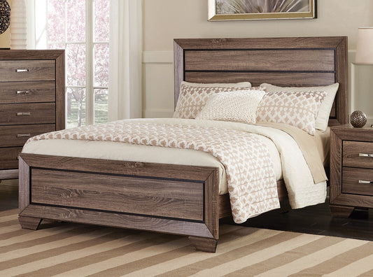 Queen Kauffman Washed Taupe Bed Frame by Coaster