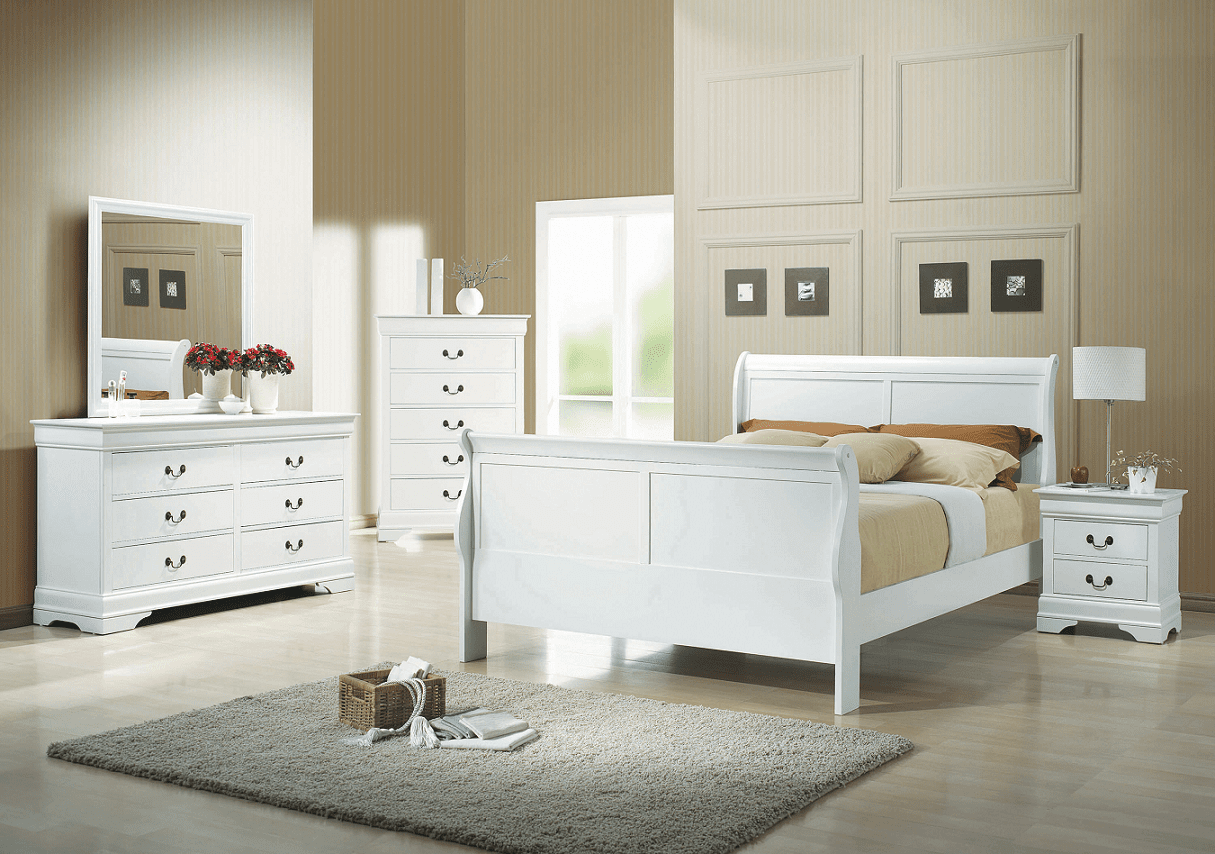 Full Louis Philippe White Bed Frame by Coaster