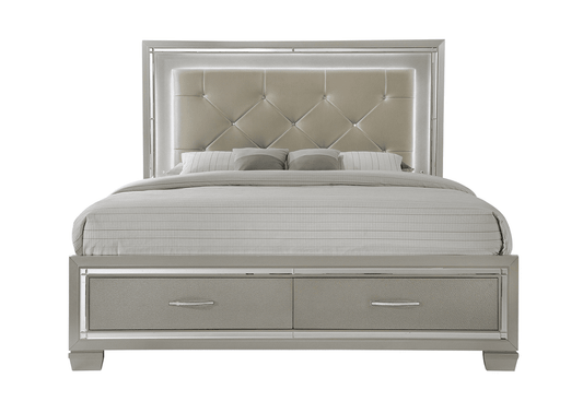 Queen Platinum Platform Storage Bed Frame by Elements