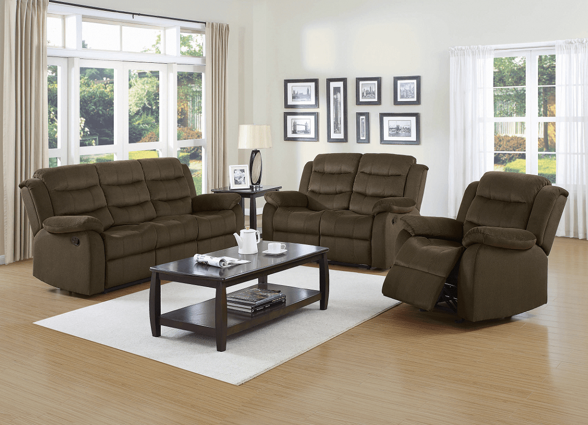 Rodman Reclining Sofa, Love Seat, & Chair by Coaster