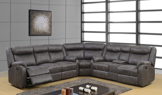 Rummy Charcoal Reclining Sectional by Global