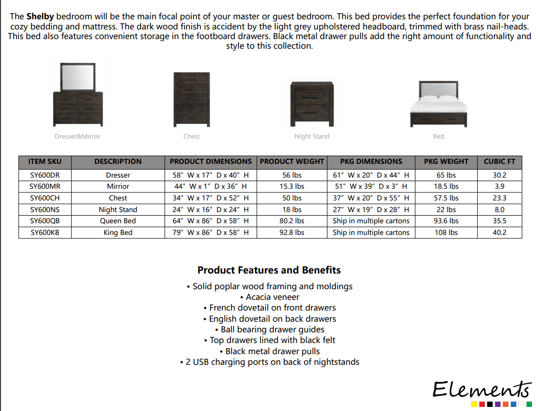 Shelby Nightstand by Elements