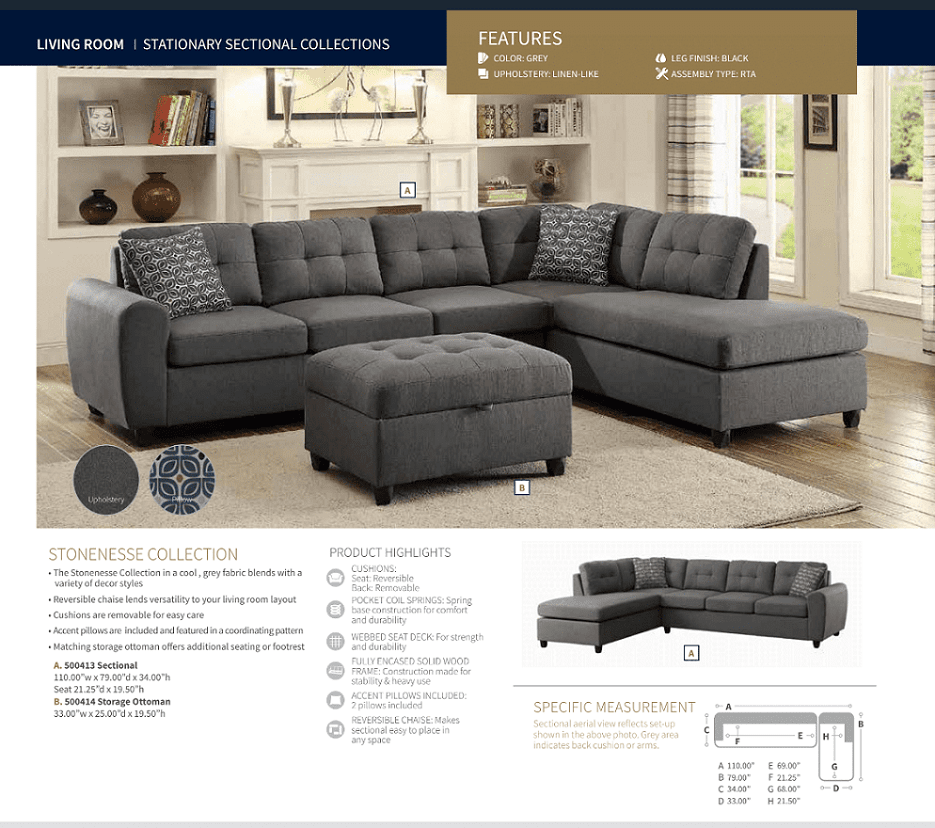 Stonenesse Sectional by Coaster