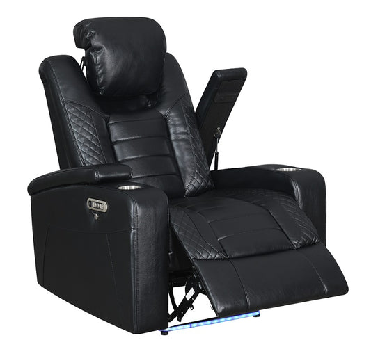 Transformer Black Powered Recliner by Global