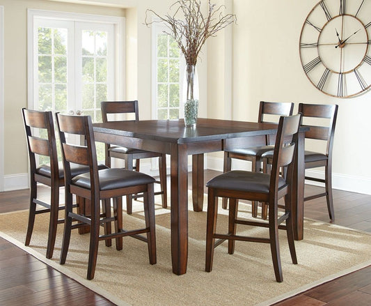 Victoria II Counter Height Set (table, 6 chairs and 1 bench) by Steve Silver